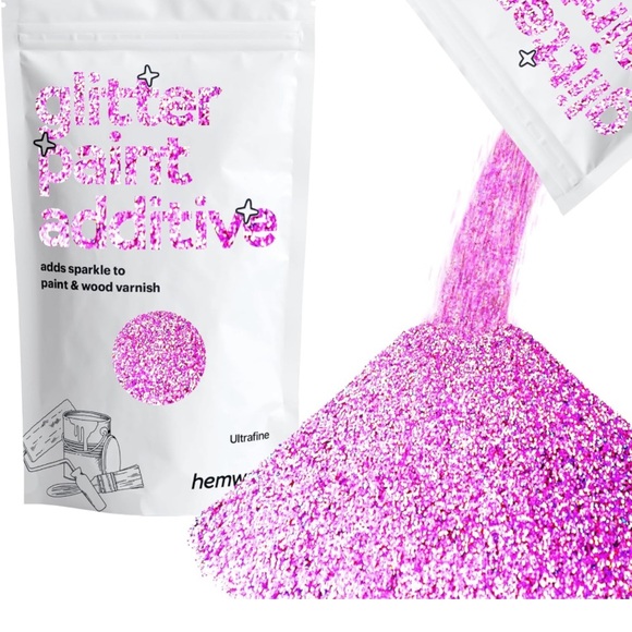Hemway Pink Holographic Glitter Paint Additive New Sealed Package 100g - Picture 3 of 8